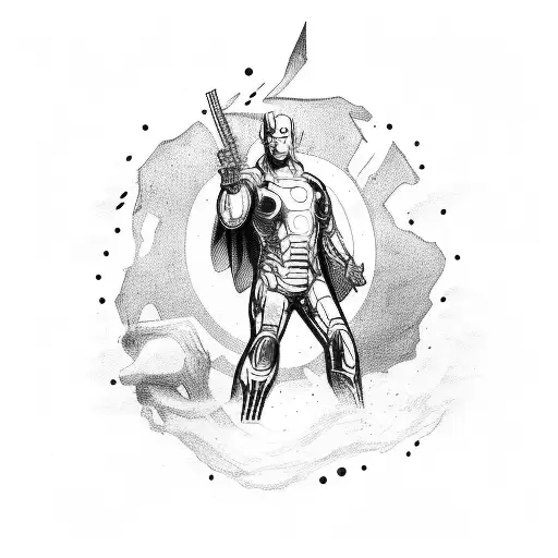 Avengers Hero With Guitar As Weapon