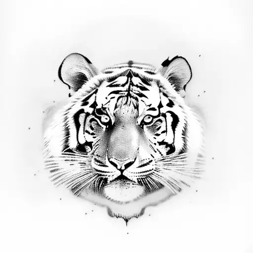 Tiger And Black Panther In Front Of Each Other