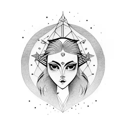 Girl With An Eagle On Her Head