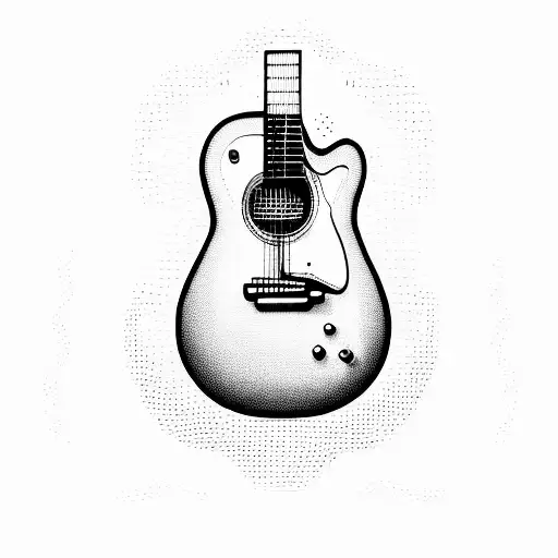 Guitar Oldschool Bike Halftone Style