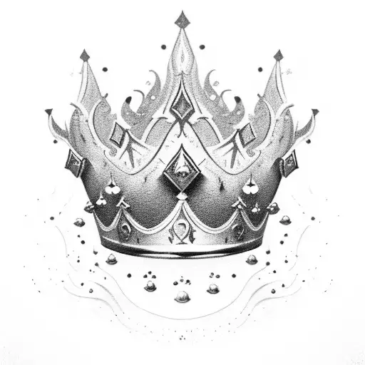 Melted Gold Crown Surrounded By Shadows