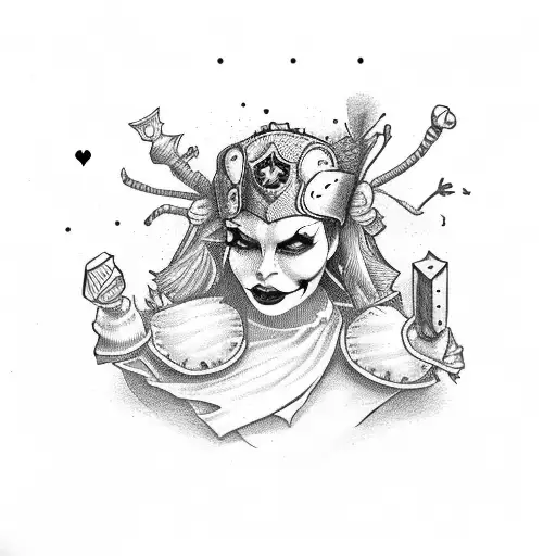 Yellowjacket Around A Worn Down Queen Of Hearts Card