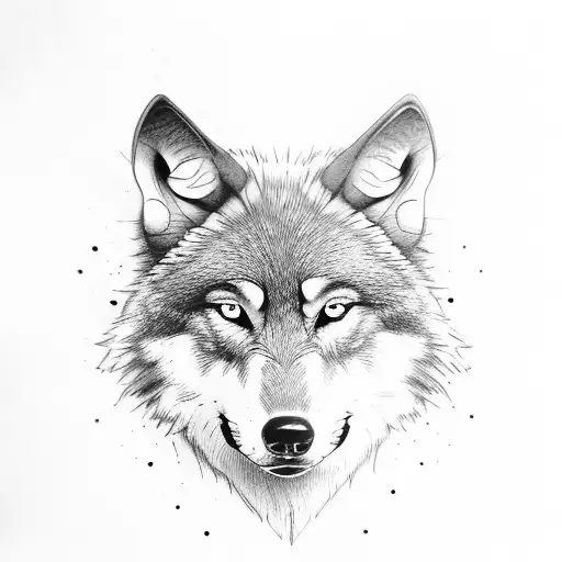 Wolf With A Blue Eye And A Brown Eye Color And An Aggressive Look