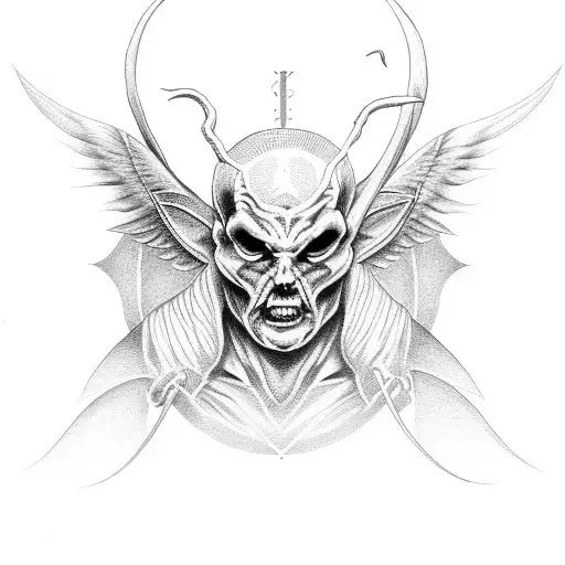 Engravings Demon And Angel