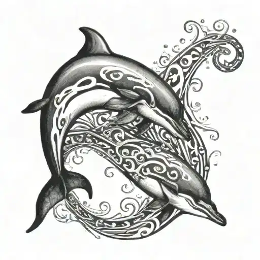 Dolphin Jumping Through A Treble Clef