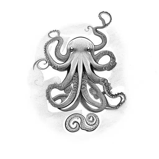 Small Octopus Protecting The Letters A H T