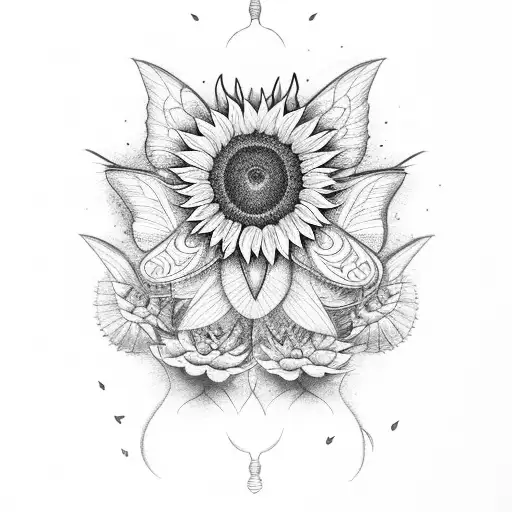 Sunflower With Butterfly Wings