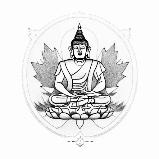 Canadian Flag Buddha