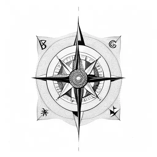 Compass Made Of Barbells