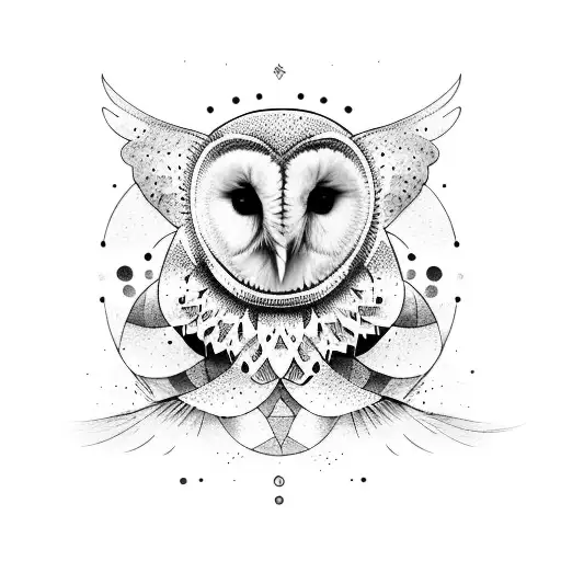 Barn Owl Fading Into The Cosmos