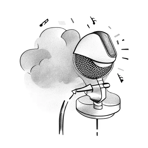 A Bird Singing Into A Microphone With Money Raining Down