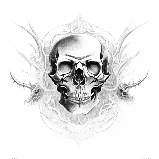 Dark Demon Skull Black