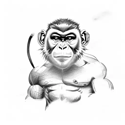 Angry Monkey With A Huge Muscular Body