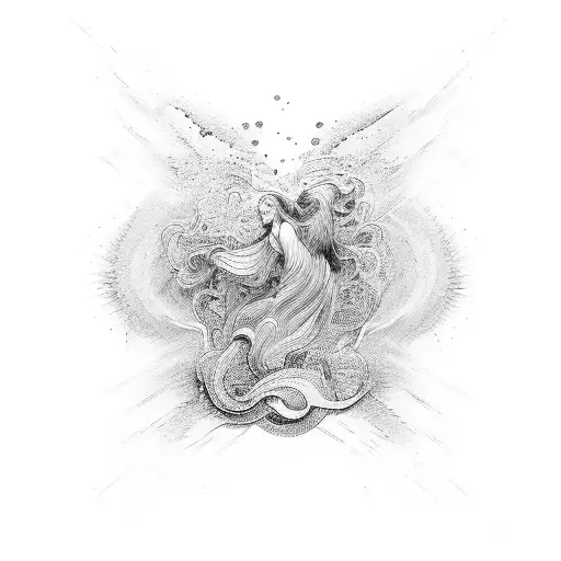 An Abstract Representation Of Agape Love Depicted Through Flowing Brushstrokes