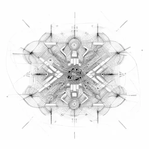 An Abstract Representation Of Data Flowing Through A Network Of Interconnected Buildings