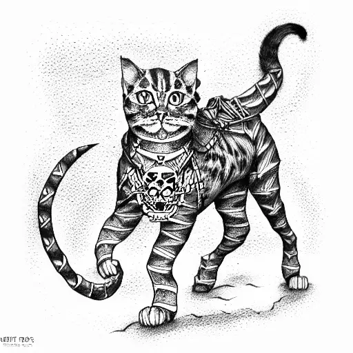 A Full-length Pirate Cat With One Leg