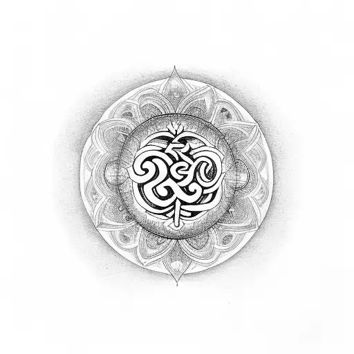 Om Symbol With Sunrise At The Background