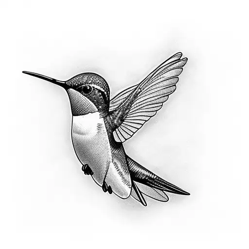 Hummingbird In Lines