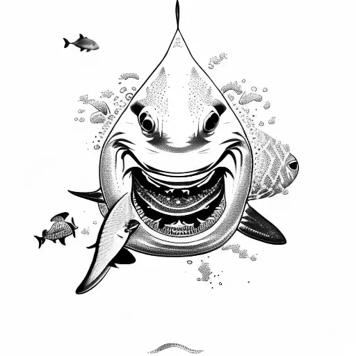 Blacktip Reef Shark In Sailor Style