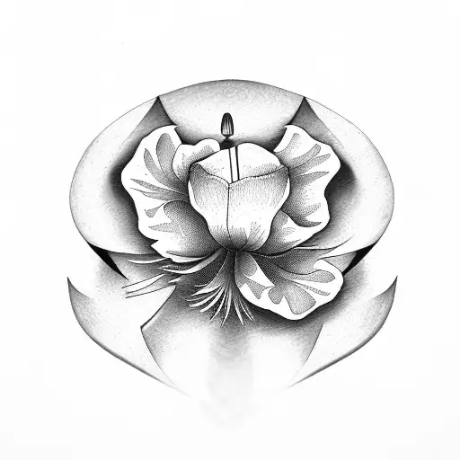 Dagger With Poppy Flowers