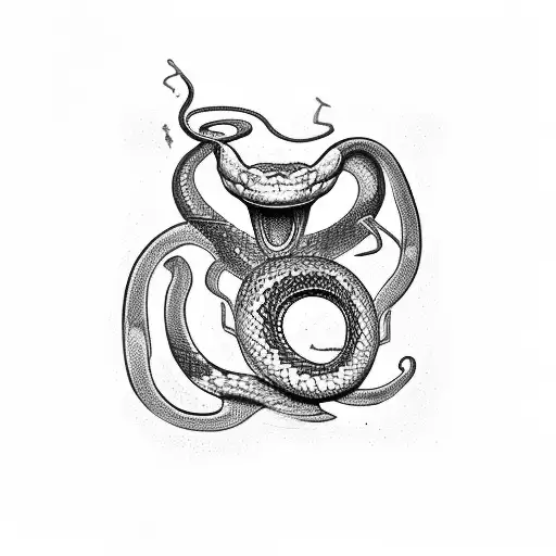 A Snake With An Open Mouth Facing Forward And A Rounded Slytherin Inscription On Its Neck