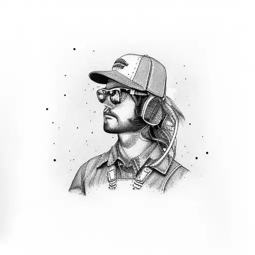 Western Meadowlark Wearing Overalls And A John Deere Hat