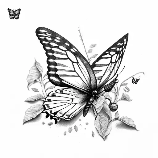 Butterfly Flowers Moon