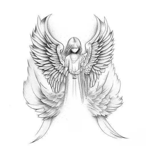 Angel With Wings On Arm