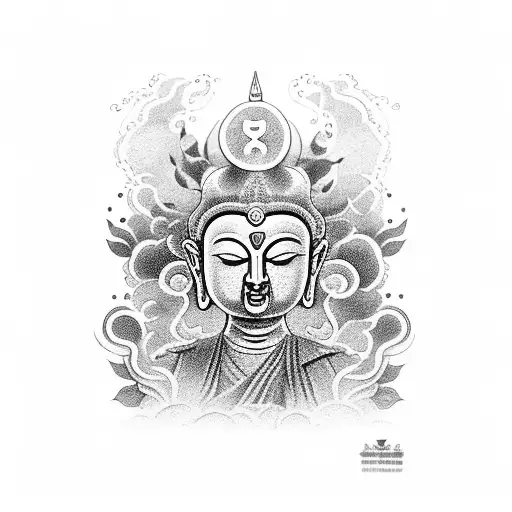 Sky And Buddhist Greentara