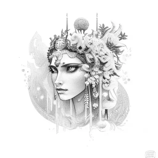 Goddess Circe With Lion Flowers