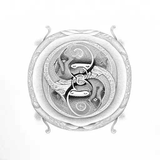 Snake Forming A Yin And Yang Symbol