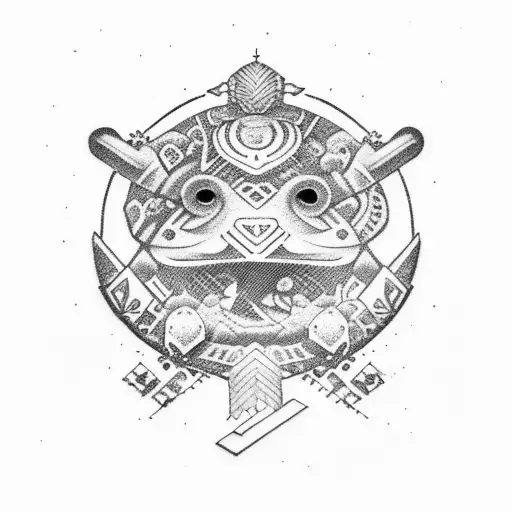 Axolotl With Aztec Helmet