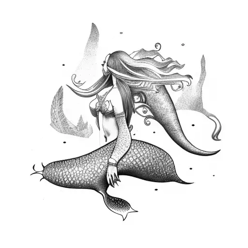 Mermaid With Long Tail