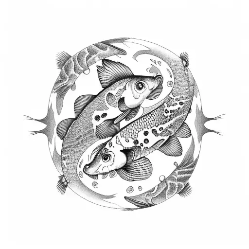 Koi Fish Spotted Trout In A Yin Yang Formation Whole Sleeve