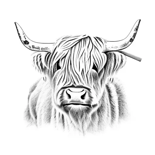 Highland Cow With Cowboy Hat