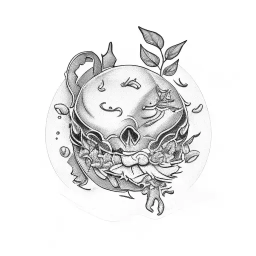 A Culinary-themed Sleeve With A Prominent Dagger And Thyme Accents