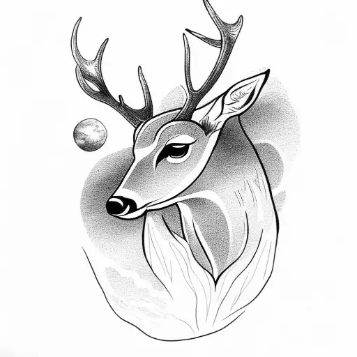 Deer In Moon