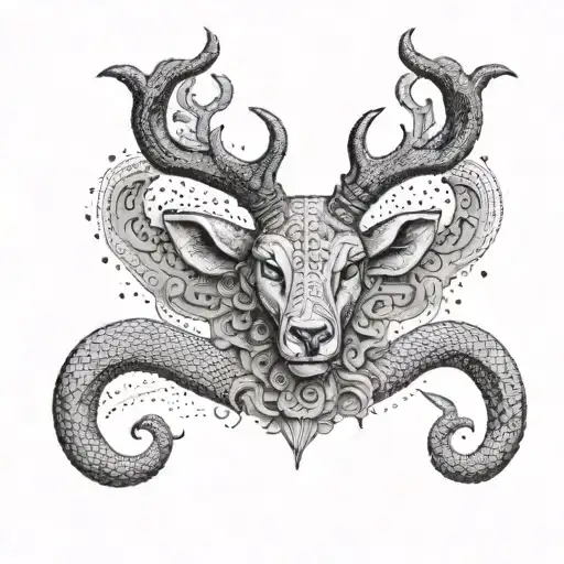 Deer Head Horn Snake Gemini Mars God Of War