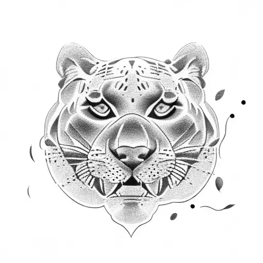 A Majestic Panther Playing A British Navy-themed Guitar