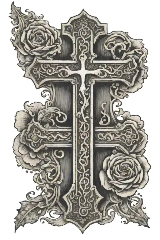 Cross Of Lorraine With Phrase Death Does Not Stop Love