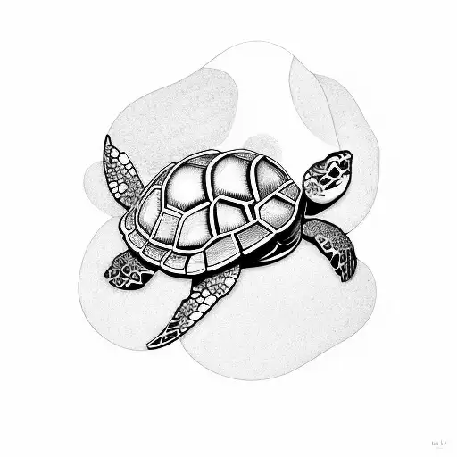 Turtle With Hawaian Flowers