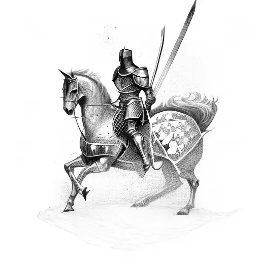 A Medieval Knight Battling A Mythical Beast In A Gothic Forest