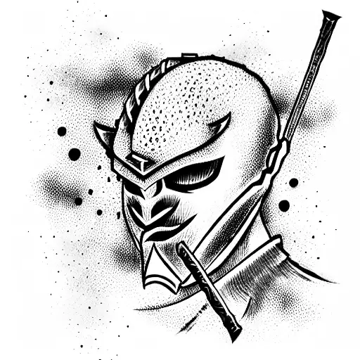 Samurai With Sword Mask