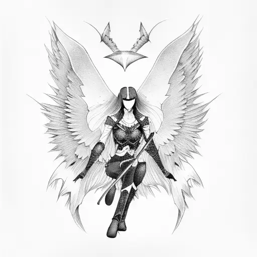 Woman With Bat Wings