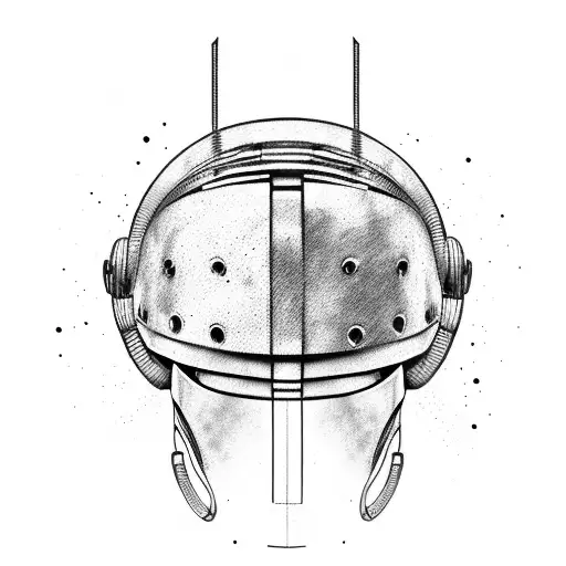 A Spartan Helmet With Robotic Elements And Dog Paws As Decoration