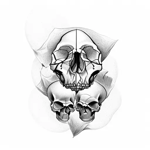 Realostic Skull Without Jaw With A 45 Degree Angle Looking Left Tattoo Forearm Sleeve