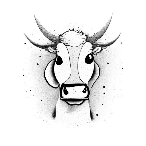 A Cartoonish Cow And Dog Together