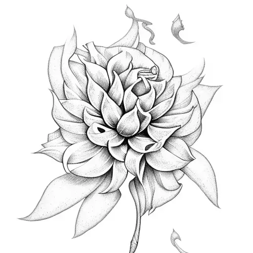 Sword And Dahlia Flower