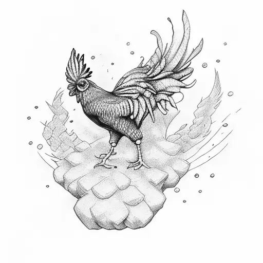 Chicken Wing Red White Blue Grey