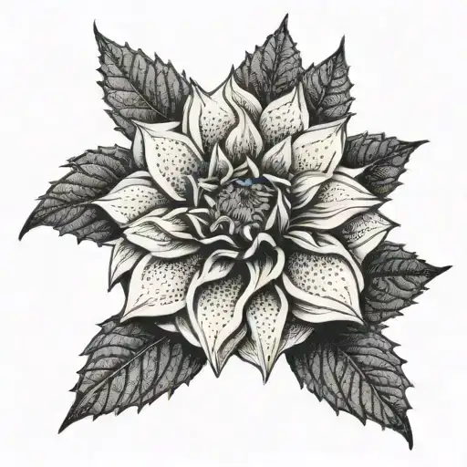 Black Dahlia Flower With Sharp Teeth